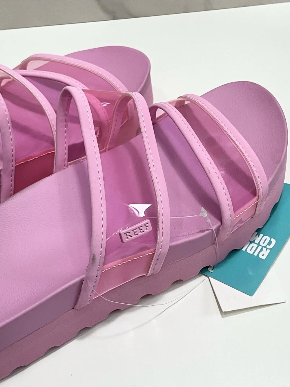 Reef Pink Platform Slide Sandals